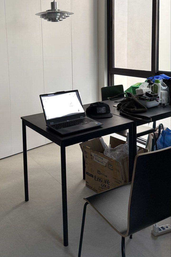 IKEA SANDBERG Table, Black, 67x67 cm (Category: Tables & Sets) located in Makati City. Submitted by ggbuckets (Listing ID 1467125359, Image 1). Description: - IKEA compact table in sleek black - Dimensions: 67x67 cm - Sturdy metal legs with a smooth finish - Perfect for small spaces, apartments, or dorms - Versatile: use as a work desk or a small dining table - Simple and modern design - Pick up only.