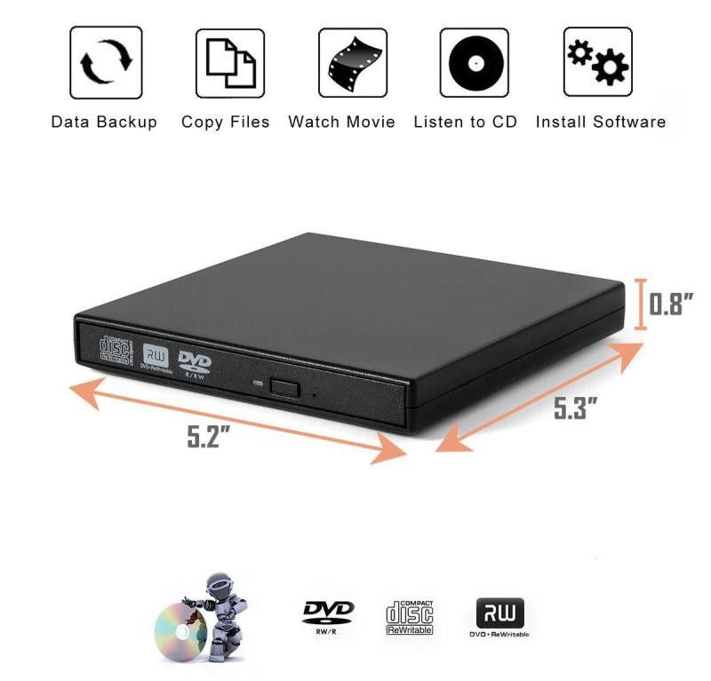 Imation Slim External USB DVD Recorder Writer Drive (Category: Blu-Ray & Media Players) located in Baguio. Submitted by sky_alexander143 (Listing ID 1467065904, Image 2). Description: - Brand: Imation - Type: Portable Slim DVD Recorder / External Optical Drive - Color: Sleek Black - Dimensions: 5.2 x 5.3 inches (0.8 thickness) - Compatibility: Reads and writes CD and DVD formats including DVD+R, DVD-RW, and DVD-RAM - Connectivity: High-speed USB 