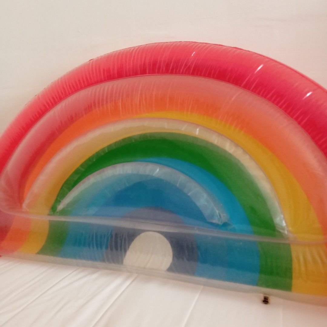 Inflatable Rainbow Pool Float Arch (Category: Occasions & Party Supplies) located in Singapore. Submitted by oopspop (Listing ID 1467010676, Image 1). Description: - Rainbow float - Not perfect condition - Only dealing with positive rated active accounts - Collect ASAP, by 18 Oct, bring your own bag - Start the chat with "meow" so I know you have read this.