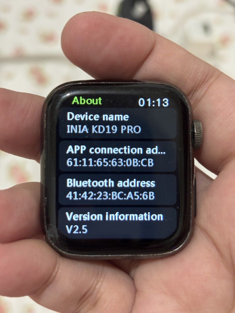 INIA KD19 PRO SMARTWATCH (Category: Wearables & Smart Watches) located in Angeles City. Submitted by imagoodboykth (Listing ID 1467081350, Image 3). Description: Wts lfb INIA KD19 PRO SMARTWATCH ✅ unit and charger only (wala ng box) ✅ works well, can connect IG and FB ✅ can send video condition Can do meet-ups, lalamove or j&t shipping!! 🫶🏻 Loc. Angeles City.