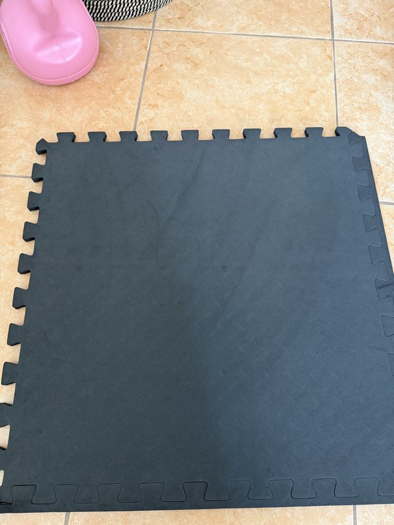 12 Pcs Set with IKEA bag - Interlocking Foam Exercise Gym Floor Mats (Category: Exercise Mats) located in Taguig. Submitted by secondlifeph (Listing ID 1466971682, Image 3). Description: - Color: Black - Versatile design: Textured surface on one side, smooth on the other - 60cm x 60cm each piece - Thick cushioning protects floors during heavy workouts and provides a safe surface for play areas - Interlocking tiles are easy to assemble and customi