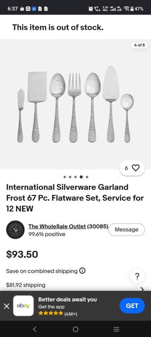 International Silverware Garland Frost 67 Pc. Flatware Set (Category: Dinnerware & Cutlery) located in Manila. Submitted by hellow2024 (Listing ID 1467080756, Image 2). Description: - Brand new, never used, and still in original packaging - 67-piece stainless steel flatware set, serves up to 12 people - Features a unique and elegant textured swirl design on handles - Includes essential serving pieces like a butter knife, pie server, and serving s