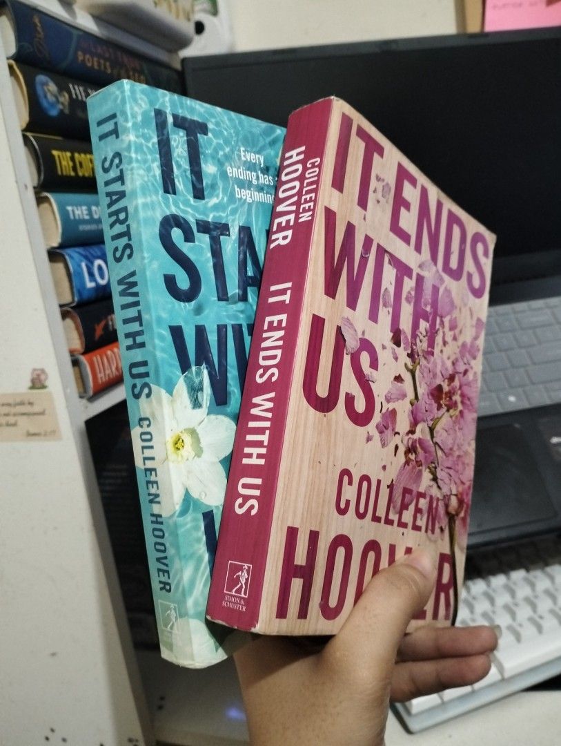 It Ends With Us & It Starts With Us Colleen Hoover (Category: Storybooks) located in Batangas. Submitted by maryadims0707_819 (Listing ID 1467091077, Image 1). Description: - Author: Colleen Hoover - Titles: It Ends With Us & It Starts With Us - Format: Paperback - Bundle: Selling as a set (both books together) - Condition: Great reads for romance lovers!.