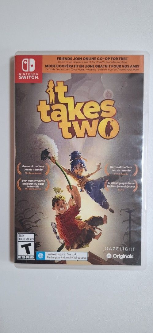 It Takes Two Nintendo Switch Game (Category: Nintendo) located in Manila. Submitted by trueowl.24db90 (Listing ID 1467004146, Image 1). Description: **Slightly Negotiable** - Title: It Takes Two for Nintendo Switch - Included: Original case, game cartridge, and insert pamphlet - Condition: Clean, well-maintained case and cartridge - Gameplay: Award-winning cooperative adventure (couch co-op and online play supported).
