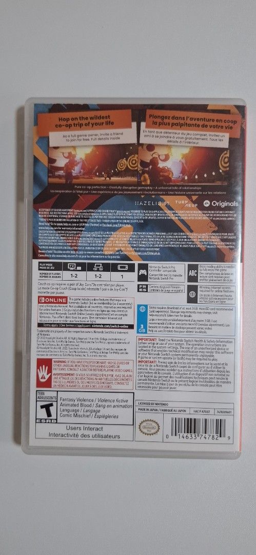 It Takes Two Nintendo Switch Game (Category: Nintendo) located in Manila. Submitted by trueowl.24db90 (Listing ID 1467004146, Image 3). Description: **Slightly Negotiable** - Title: It Takes Two for Nintendo Switch - Included: Original case, game cartridge, and insert pamphlet - Condition: Clean, well-maintained case and cartridge - Gameplay: Award-winning cooperative adventure (couch co-op and online play supported).