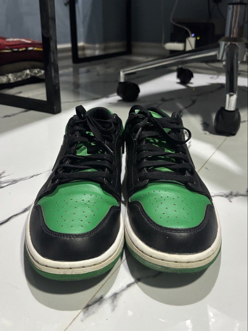 Jordan 1 Lucky Green Lows (Authentic) (Category: Sneakers) located in Laoag. Submitted by sean_v1dal (Listing ID 1467133974, Image 3). Description: Price can be negotiated. Size: Size 9.5 Men's Issues: Light crease on right toebox RFS: No longer using.