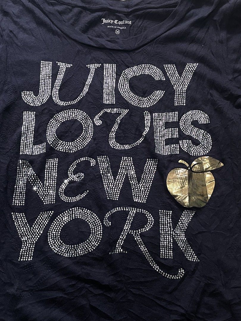 JUICY COUTURE SWAROVSKI TOP (Category: Luxury Apparel) located in Cagayan de Oro. Submitted by patrickjam03829 (Listing ID 1467012150, Image 2). Description: waist 16 length 23.5 good condition .