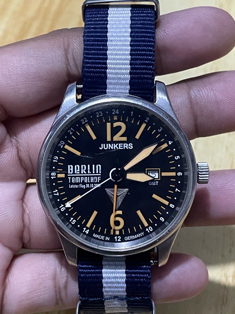 Junkers Berlin Tempelhof Limited Edition (Category: Men's Watches) located in Taguig. Submitted by tester1x (Listing ID 1467065565, Image 2). Description: Junkers Berlin Tempelhof Limited Edition Germany Made Quartz Limited 849 / 5000 1909 - 2008 42mm All Stainless Steel .