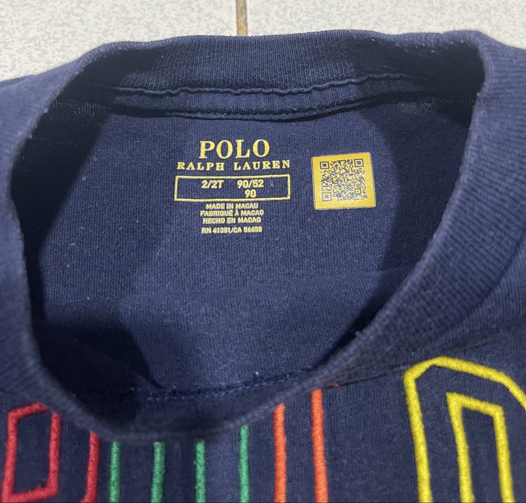 Kids Ralph Lauren Tshirt (Category: Babies & Kids Fashion) located in Mandaue City. Submitted by MJ_80 (Listing ID 1467107380, Image 3). Description: See photos for measurements Has lighf fade on collar Color rate & Condition : 9.5/10 Pricw : 250.