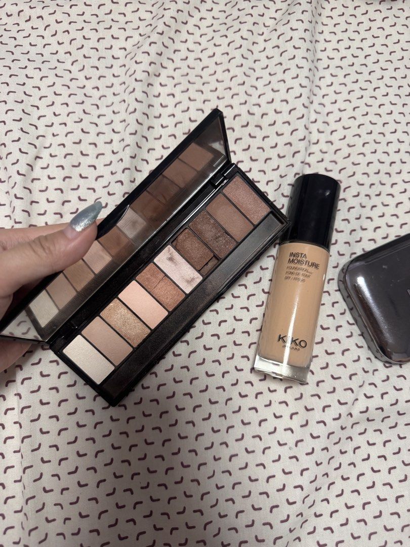 Kiko Milano Makeup Bundle Foundation Eyeshadow Powder (Category: Makeup) located in Quezon City. Submitted by leatherco (Listing ID 1467061859, Image 2). Description: Used twice: Kiko milano - foundation 2N (my shade is mac nc 30, issy nl2) - orig price 1600 - baked powder - brown eye shadow palette (di ko talaga nagamit halos) Take all for 750 .