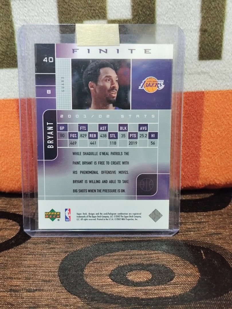 Kobe Bryant 40 (Category: Raw Singles) located in Makati City. Submitted by mixmatch_088 (Listing ID 1466974069, Image 2). Description: For sale Kobe Bryant UD Finite Price: 7500 Meetup: Circuit Mall Makati Shipping: Buyer shoulders fee. .