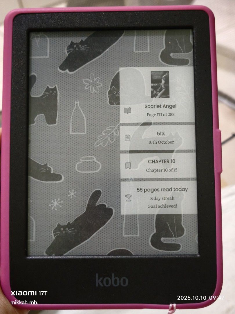 Kobo Clara Bw (Category: E-Readers) located in Balanga. Submitted by eloisenotbridgerton (Listing ID 1466811702, Image 2). Description: 🏷️ 5500 PHP (negotiable) 📍 Bataan • With glue marks and tiny scratches on the screen but barely noticeable and doesnt affect the device performance • No cosmetic flaws • RFS: Reselling • INCLUSION: 1. BOX / PAPERWORKS / ORIGINAL TYPE C CABLE 2. BLACK DETACHABLE MAGNETIC CASE 3. PINK DETACHABLE CASE • MOP: GCASH