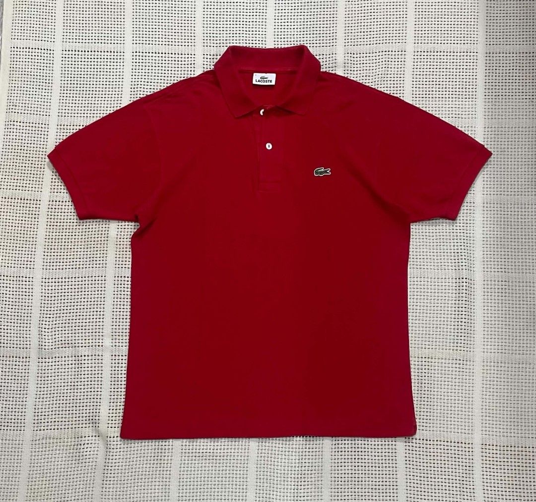 Lacoste Basic Logo Polo Shirt ( Red ) (Category: Luxury Apparel) located in Bacolod City. Submitted by abkicks_apparel (Listing ID 1467135130, Image 1). Description: Lacoste Basic Logo Polo Shirt ( Red ) Size 3 on Tag W20 L26 Authentic Original Excellent Condition No Hidden Issues .