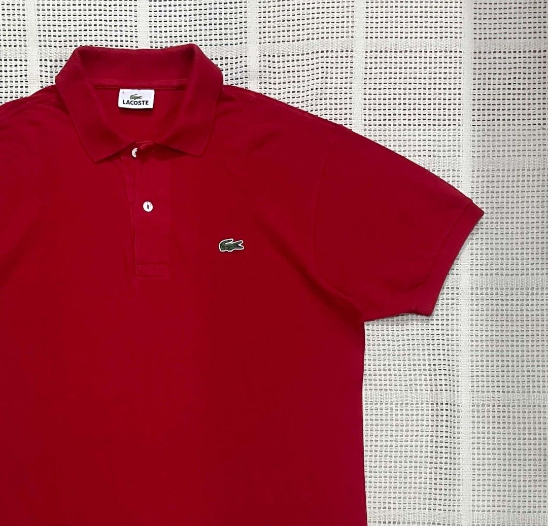 Lacoste Basic Logo Polo Shirt ( Red ) (Category: Luxury Apparel) located in Bacolod City. Submitted by abkicks_apparel (Listing ID 1467135130, Image 3). Description: Lacoste Basic Logo Polo Shirt ( Red ) Size 3 on Tag W20 L26 Authentic Original Excellent Condition No Hidden Issues .