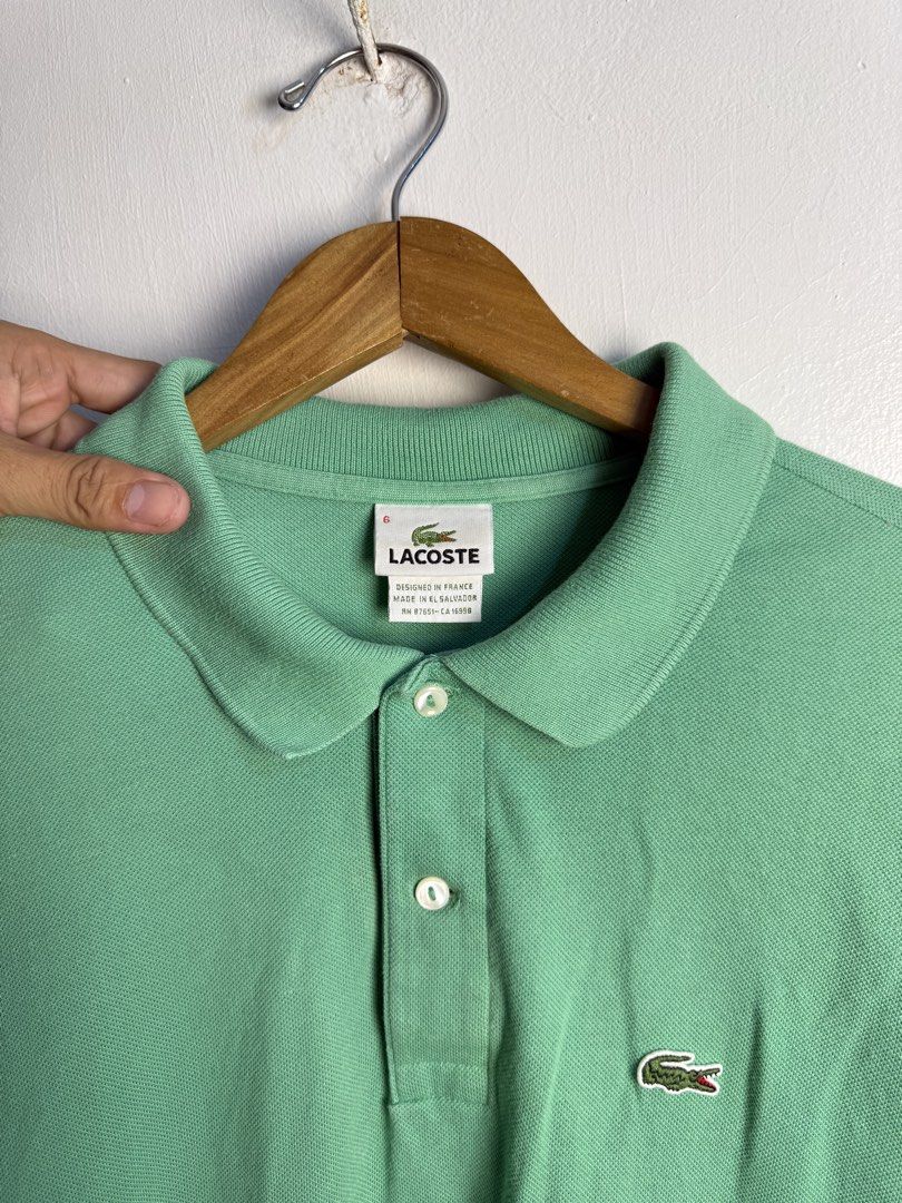 Lacoste green polo shirt (Category: Tshirts & Polo Shirts ) located in Daraga. Submitted by mirandillaadrian (Listing ID 1467118907, Image 2). Description: Authentic Minimal stain last pic 22x29 large 9.5/10 fair color .