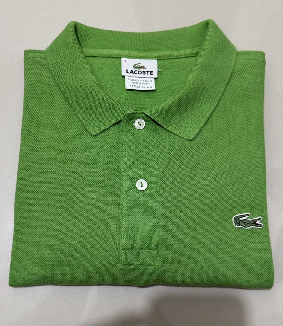 Lacoste Polo Shirt (Category: Tshirts & Polo Shirts ) located in Bacolod City. Submitted by thriftppy_ (Listing ID 1467145115, Image 2). Description: LACOSTE APPLE GREEN POLO SHIRT Size: 7 Width: 25 Length: 28 Color rate: 9.8/10 Condition: Excellent near new Issue: None 💰1280 DM for sure buyers 📥 Mode of payment:GCASH, BANK TRANSFER Unli vouch and vc for safety transaction. 📌Color may vary due to lighting📸 📦 Shipping via JNT EXPRESS🚚 📍Loca