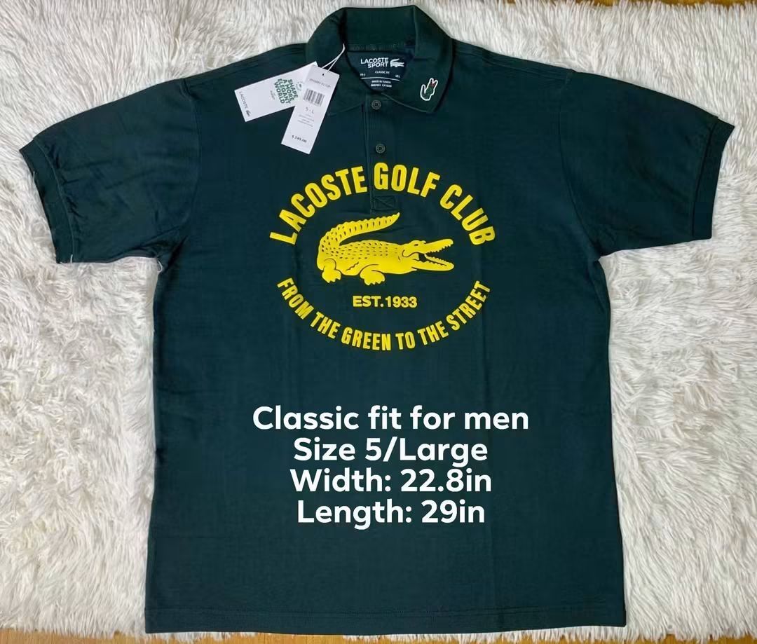 Lacoste poloshirt (Category: Tshirts & Polo Shirts ) located in Rizal. Submitted by astrid20 (Listing ID 1467131359, Image 2). Description: 100% authentic from US classic fit size 5/Large 4350+sf.