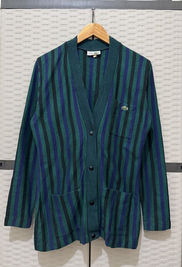 Lacoste V-neck Button-up Cardigan (Category: Coats, Jackets and Outerwear) located in Santa Cruz. Submitted by hongkongmarketph (Listing ID 1467093043, Image 1). Description: Lacoste V-neck Button-up Cardigan excellent condition size 40 19.5 width / 29.5 length 2280 .