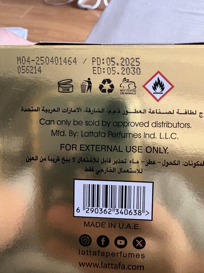 Lattafa Eclaire perfume (Category: Other Accessories) located in Binan City. Submitted by dabiescloset (Listing ID 1467007438, Image 3). Description: RFS was given as a gift not a fan of caramel vanilla scent. Just open and tested the scent. .