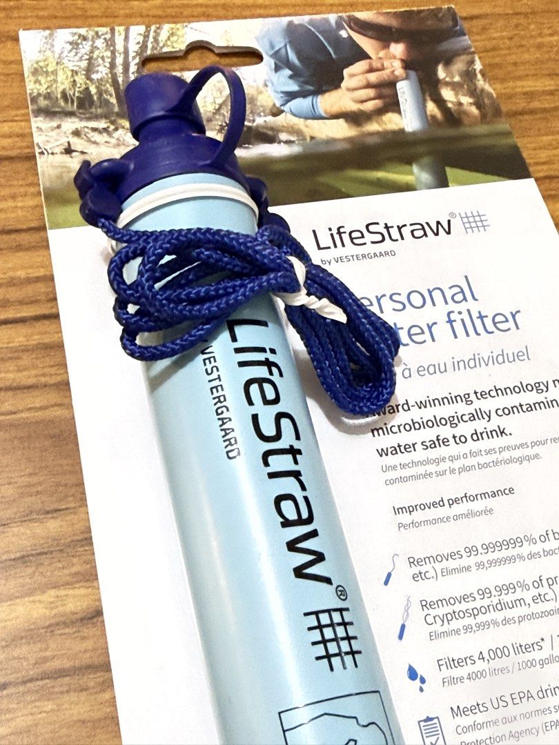 Authentic LifeStraw Personal Water Filter - Brand New (Category: Water Bottles & Tumblers) located in Quezon City. Submitted by vg.ph (Listing ID 1466977174, Image 2). Description: For sale: Authentic LifeStraw personal water filter in blue. Details: ✅Removes bacteria and protozoa for safe drinking water outdoors. Filters up to 4,000 liters ✅Hollow fiber membrane technology, no chemicals needed ✅Includes lanyard. Unopened in original packaging ⛔️