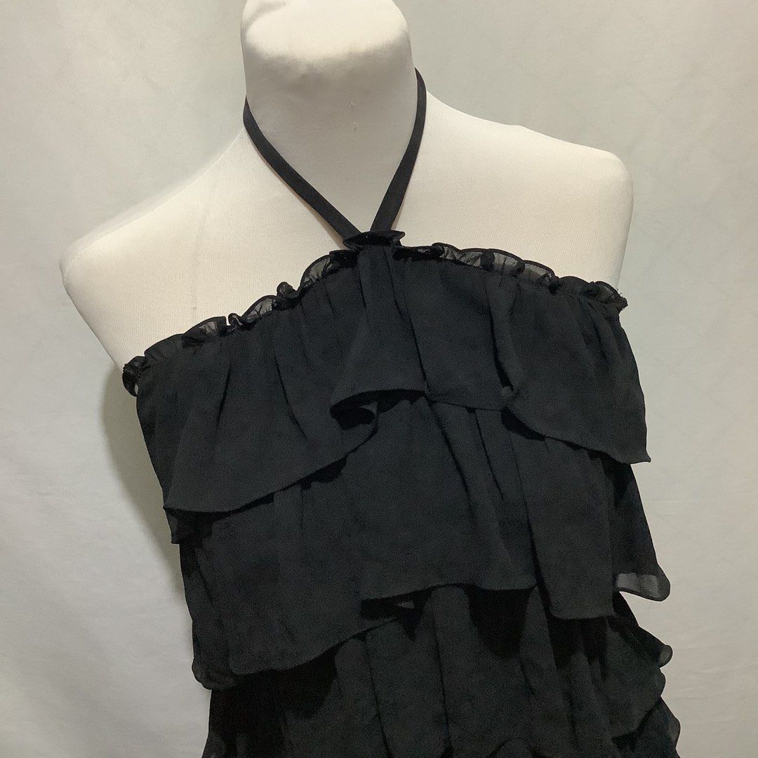 LISA & ME Black Ruffled Halter Top (Category: Sleeveless) located in Cavite. Submitted by kbyshe_catalog (Listing ID 1467099009, Image 2). Description: xs-medium backless style branded by LISA & ME .