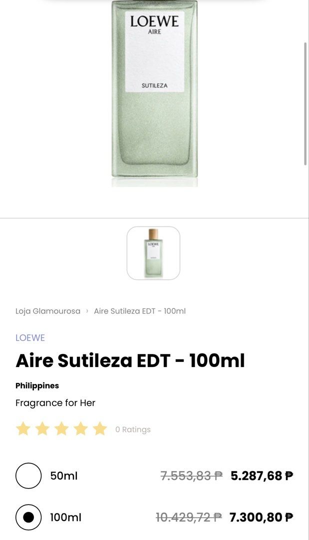 LOEWE Aire Sutileza (Category: Fragrance & Deodorants) located in Bulacan. Submitted by shopwithme_23 (Listing ID 1467144710, Image 3). Description: •BNIB •EDT •100ml ₱7,500 onlyyy Retails for 9-12k+ .
