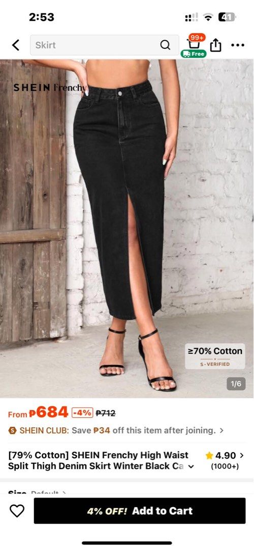 Long Skirt Denim Black Mid Slit (Category: Skirts) located in Manila. Submitted by serra_shop (Listing ID 1467031179, Image 2). Description: Used for affiliate filming only Long Skirt Denim Black Slit Petite XXS But can still fit Xs-Small Width 26 inch Length 69cm Location: Pampanga Courier: J&T.
