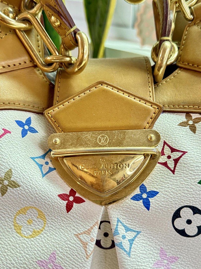 Louis Vuitton Multicolor Monogram (Category: Luxury Bags & Wallets) located in Taytay. Submitted by thekikaymachine (Listing ID 1467136998, Image 3). Description: - Brand: Louis Vuitton - Model: Ursula Shoulder Bag - Design: White Multicolor Monogram canvas, LV Limited edition - Material: Coated canvas and Vachetta leather trim - Hardware: Polished gold-tone with engraved LV Paris closure - Condition: Good pre-owned condition as pictured, vanchet