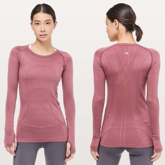 Lululemon Swiftly Tech Long Sleeve athletic top (Category: Activewear) located in Manila. Submitted by morsgotthrift (Listing ID 1467121641, Image 1). Description: Lululemon Swiftly Tech Long Sleeve athletic top dusty rose pink Authentic no issue Size 8 color may vary due to lighting No issue Excellent condition 580+sf.