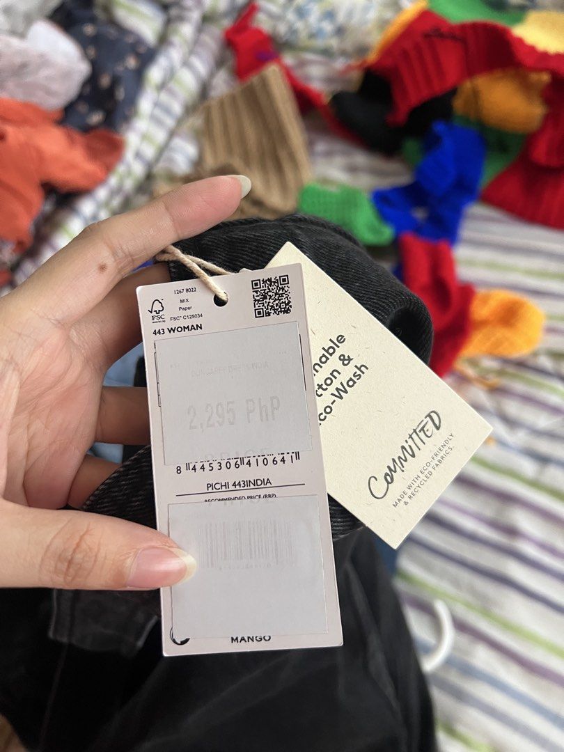 Mango Black Denim Dungaree Dress (Category: Dresses) located in Bulacan. Submitted by fallongallon (Listing ID 1467038778, Image 3). Description: - Brand: Mango - Item: Black denim dungaree dress - Size: 443 - Material: Cotton and eco-wash material - Features: Button closures down the front and adjustable shoulder straps - Condition: Brand new, unworn with original retail tags attached - Original Retail Price: 2,295 PhP.