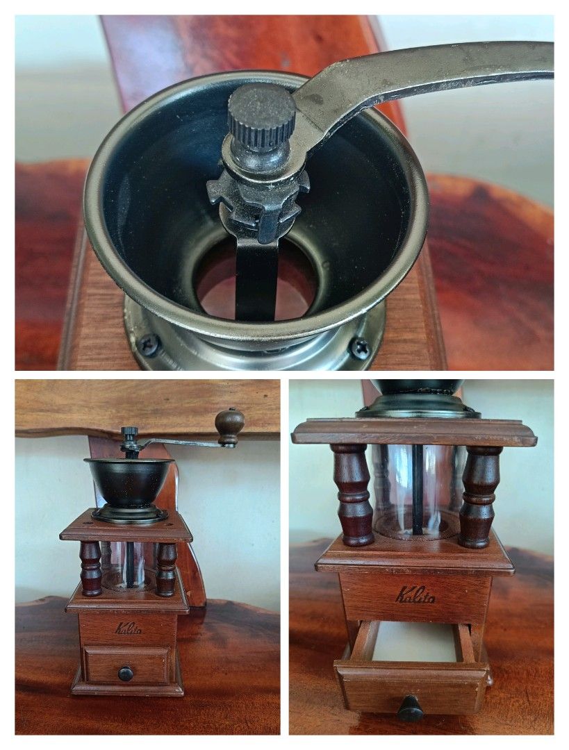 Classic Manual Coffee Grinder Collection (Sold per Piece) (Category: Vintage Collectibles) located in Imus. Submitted by ABrielleC (Listing ID 1466982068, Image 3). Description: Video Link https://youtube.com/shorts/BTQBW23lFOE?si=iLMPiHFJo3iCVWmM Wood Casing Tested Working 💥sold💥👉Grinder A (Php 1200) Height-8in Length-4in Width-4in Weight-1kg 👉Grinder B (Php 1200) Height-6in Length-5.5in Width-5.5in Weight-1kg 👉Grinder C (Php 1000) Height-6