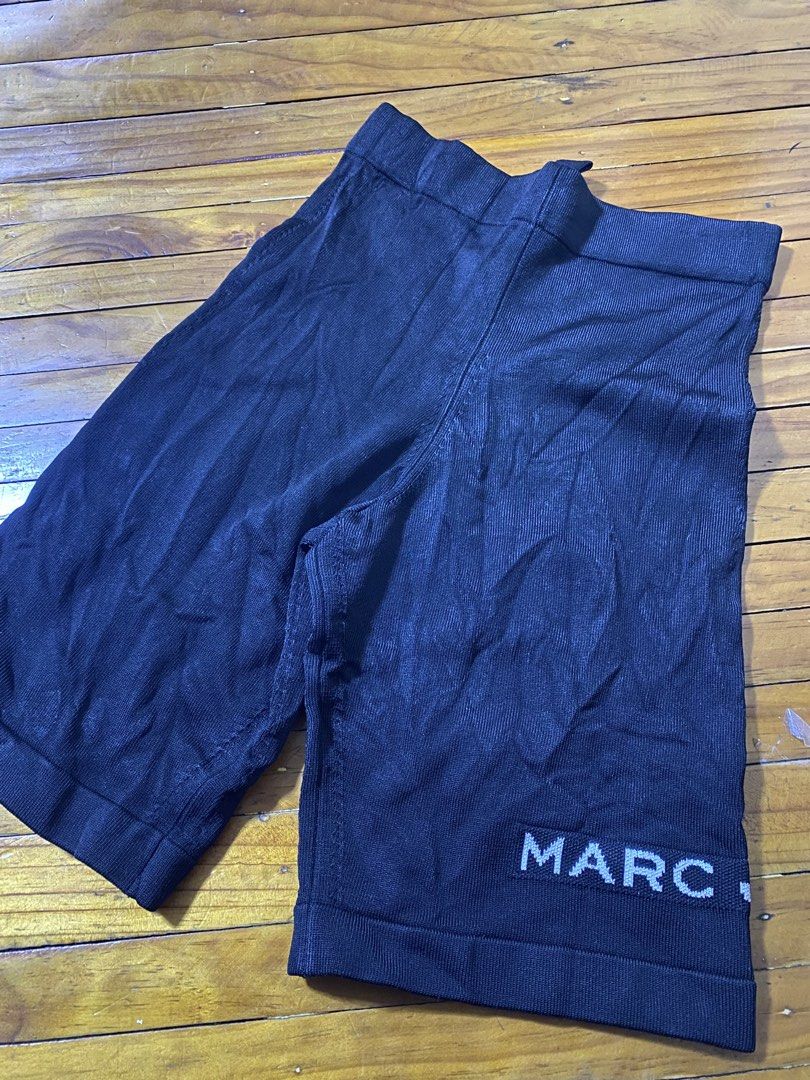 Marc Jacobs The Bike Short Black Size XS (Category: Shorts) located in San Jose del Monte. Submitted by dripfromthrift2 (Listing ID 1467060921, Image 1). Description: - Brand: Marc Jacobs - Item: The Bike Short - Color: Black - Size: XS (155/68AXS) - Material: 64% viscose, 33% nylon, 3% elastane - Features: Ribbed knit fabric with contrast white Marc Jacobs logo text near the hem - Origin: Made in Turkey - Care Instructions: Hand wash cold only.