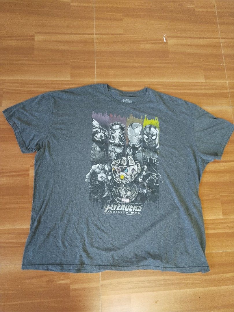 Marvel Avengers: Infinity War Official Tee — Size 3XL (Category: Tshirts & Polo Shirts ) located in Mabalacat. Submitted by al_amin_thrift (Listing ID 1467067551, Image 1). Description: 🦸 Marvel Avengers: Infinity War Official Tee — Size 3X (54/56) ✔️ Official Marvel Merchandise — Mad Engine, LLC ✔️ Avengers: Infinity War graphic — Rocket, Star-Lord, Iron Man, Spider-Man + Thanos Infinity Gauntlet ✔️ Color: Heather charcoal gray — soft & classic