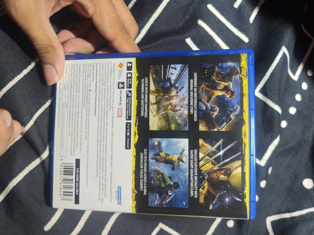 Marvel's Wolverine PS5 Game (Category: PlayStation) located in Manila. Submitted by Irvi13488 (Listing ID 1467074355, Image 2). Description: - Platform: PlayStation 5 (PS5) -Used code - Condition: Like new, physical disc with zero scratches - Inclusion: Original blue case, cover art, and insert leaflets - Status: Ready to play, carefully handled OPEN FOR TRADE.