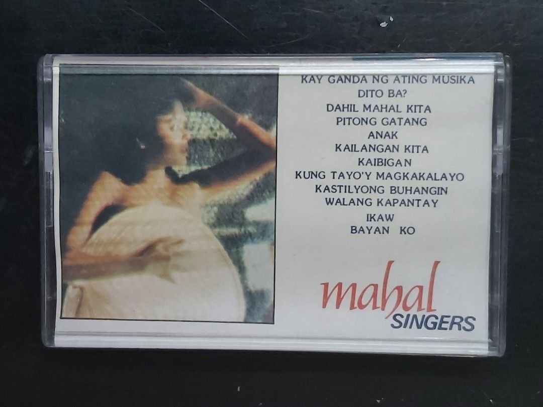 mc OPM The Mahal Singers (used) (Category: CDs & DVDs) located in Antipolo. Submitted by rlt1870 (Listing ID 1467032273, Image 1). Description: cassette is used. for private listening only so its not heavily used. shows wear and tear becauseof its age....1980's era. - Side A Tracks: Pitong Gatang, Anak, Kaibigan, Kastilyong Buhangin, Walang Kapantay, Bayan Ko - Side B Tracks: Dito Ba?, Dahil Mahal Kita, Kailangan Kita, Kung Tayo'y Magkakalayo, Ik