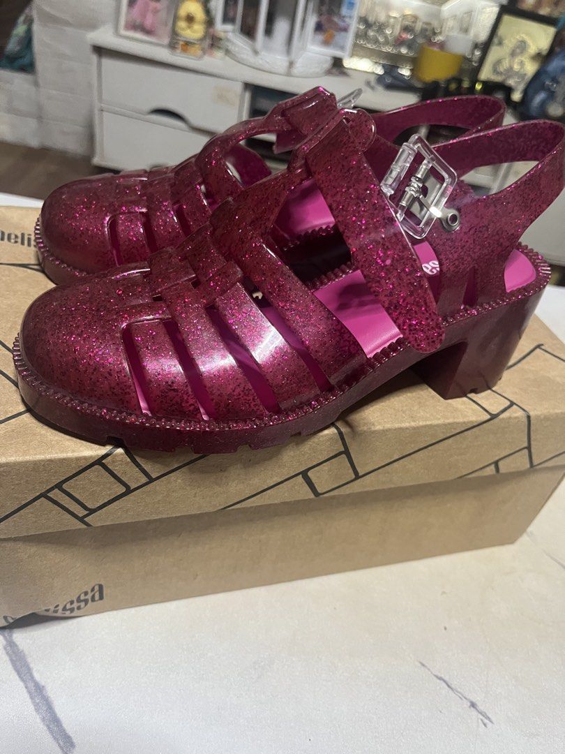 Melissa ID Heels Glitter pink (Category: Shoe inserts) located in Manila. Submitted by catchlo23 (Listing ID 1467087446, Image 1). Description: Melissa ID Heels Glitter pink SizeUSA5(3000) If buy 2 melissa will give free melissa socks Location: Pandacan Shipping: Lalamove/J&T.