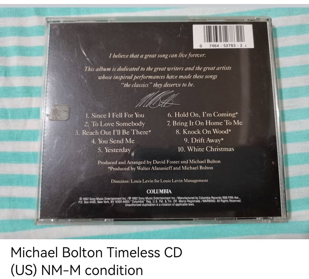 Michael Bolton Timeless CD (unsealed) (Category: CDs & DVDs) located in Dangcagan. Submitted by cd_haven5 (Listing ID 1467005332, Image 2). Description: #FORSALE #FORSALE #FORSALE #Authentic #Legit #Original We only sell original items. All items posted are on hand. Please message me for availability of the item/s because the items are also posted on my other online stores. All items are imported unless stated PH. We also accept Pre-orders. Payme
