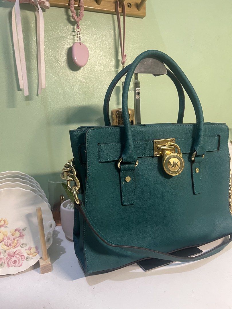 Michael Kors Hamilton (Category: Luxury Bags & Wallets) located in Manila. Submitted by thriftniyuno (Listing ID 1467092212, Image 2). Description: Teal Green Excellent Sign of used.