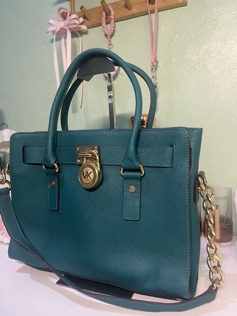 Michael Kors Hamilton (Category: Luxury Bags & Wallets) located in Manila. Submitted by thriftniyuno (Listing ID 1467092212, Image 3). Description: Teal Green Excellent Sign of used.