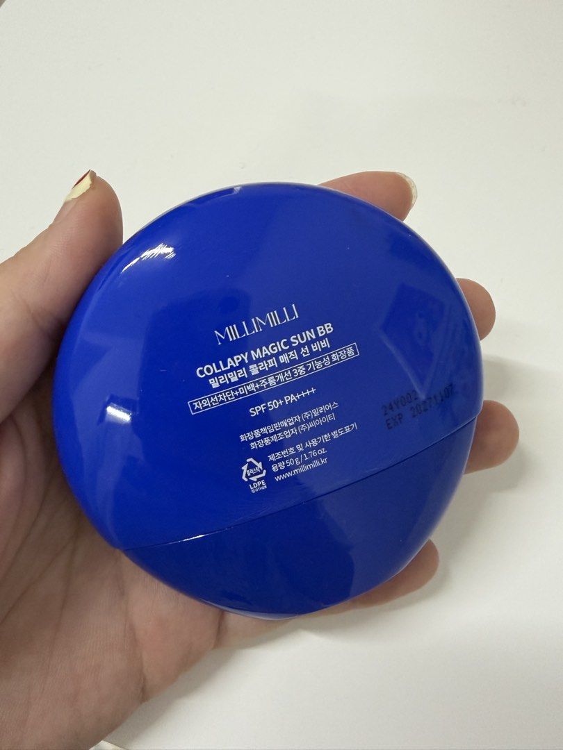 Millimilli collapy magic sun BB (Category: Makeup) located in Georgetown. Submitted by jiayi____ (Listing ID 1467056937, Image 3). Description: 100% authentic I only use authentic products Used a few times Comes with a brush ! .