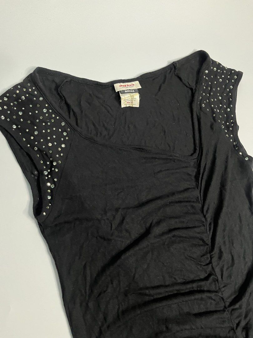 Miss Sixty Y2k Ruched Dress (Category: Dresses) located in Manila. Submitted by kerlythreads (Listing ID 1467140696, Image 1). Description: small issue some missing rhinestones .