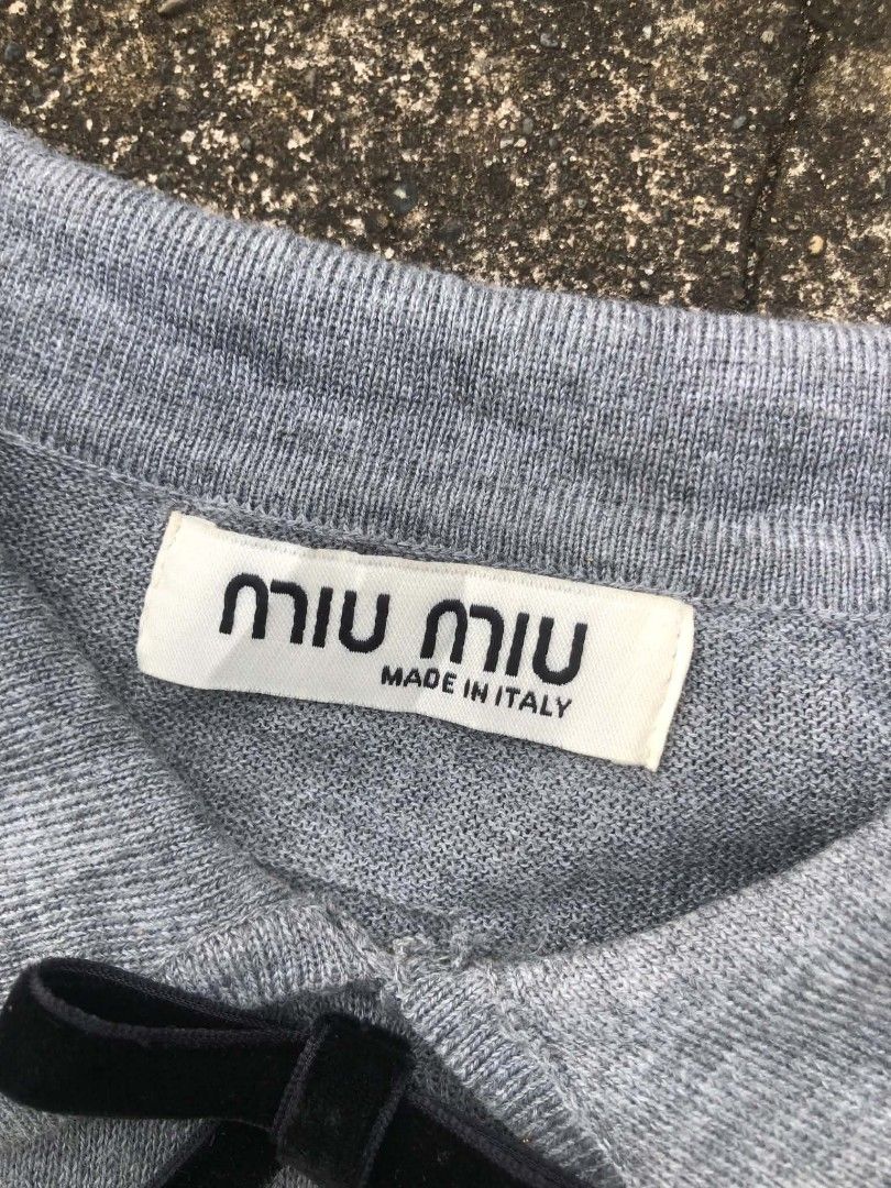 MIU MIU KNITTED TOPS (Category: Others Tops) located in Cabagan. Submitted by ukayflips (Listing ID 1467064600, Image 2). Description: DIMES W 14.7 L 17.8 GOOD CONDITION COMPLETE TAGS COLOR RATE 9/10 ISSUE ❌.