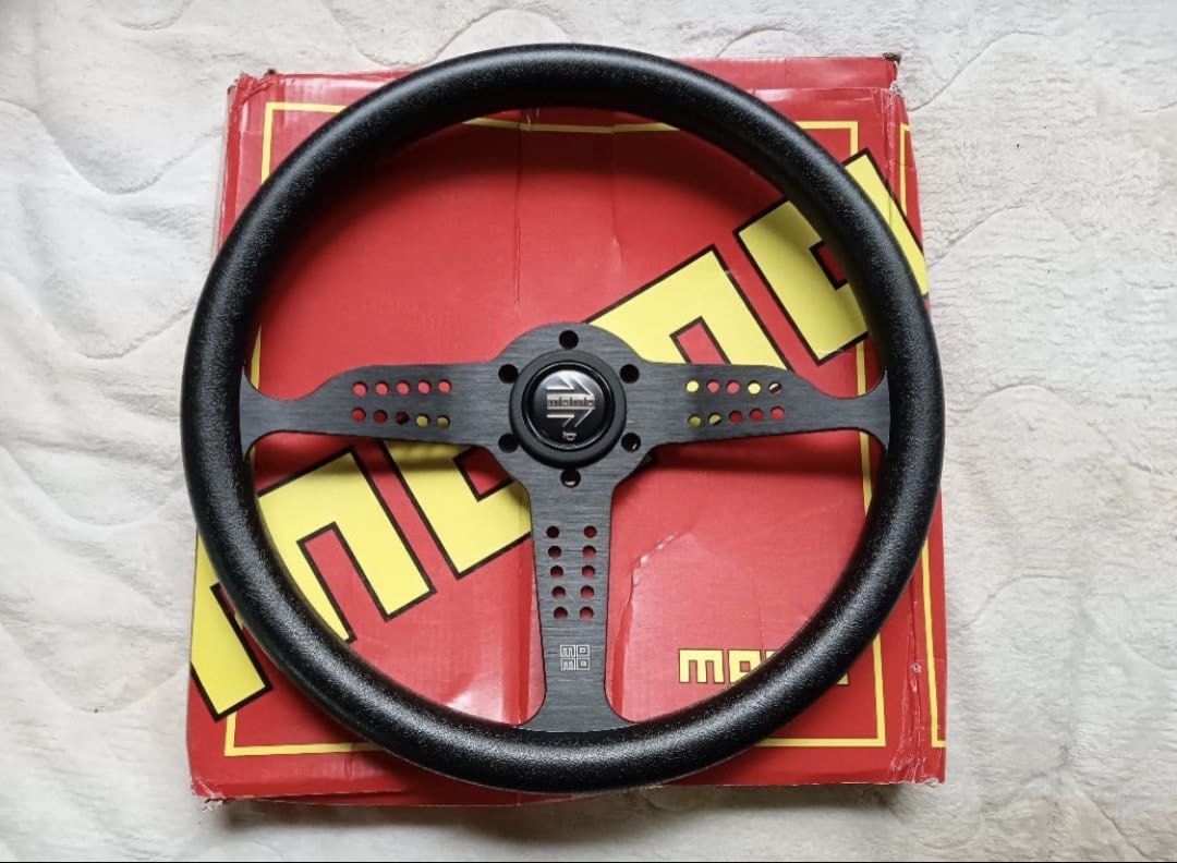 Momo Steering Wheel (Category: Steering, Brakes, Control Parts and Accessories) located in Muntinlupa City. Submitted by vintageboxfinds (Listing ID 1467044673, Image 1). Description: Please message for inquiries prices is not posted. Thank you Straight from Japan .