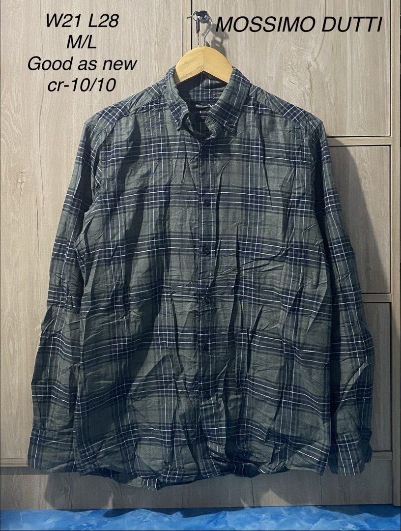 Mossimo Dutti plaid flanel longsleeve (Category: Coats, Jackets and Outerwear) located in Binan City. Submitted by rnj_affordable (Listing ID 1466985544, Image 1). Description: no issue.