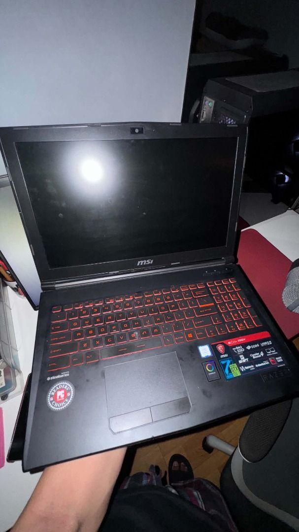 MSI GL62 7REX (Category: Laptops & Notebooks) located in Caloocan City. Submitted by stuffseller444 (Listing ID 1467147643, Image 2). Description: Issues - Battery 2-3hrs usage max - Touchpad Sensitive touchpad Specs : 128gb NVMe 1TB HDD 8gb RAM GTX 1050Ti RFS : Need funds Price Negotiable Slide offers real quick Slide if sure buyer No lowballing.