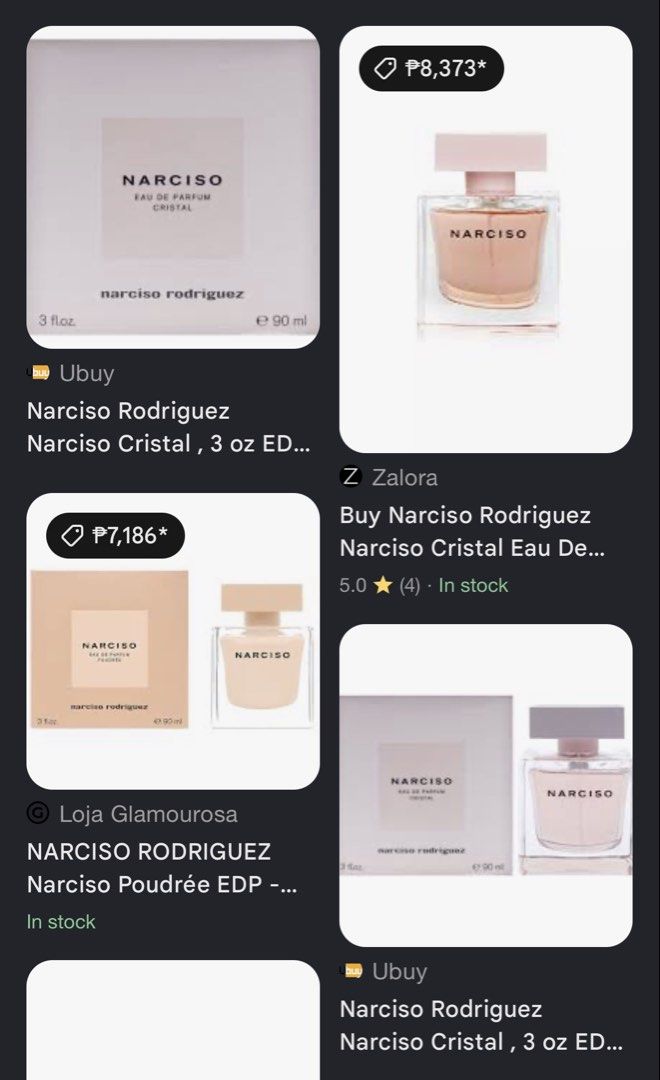 Narciso Rodriguez Narciso Cristal (Category: Fragrance & Deodorants) located in Bulacan. Submitted by shopwithme_23 (Listing ID 1467143541, Image 2). Description: •BNIB •EDP •90ml ₱5,700 onlyyy Retails for 7-8k++ .