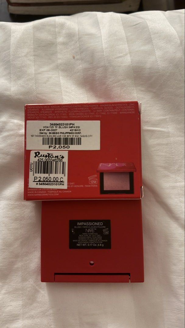 Nars Blush in Impassioned (Limited Edition Packaging) (Category: Makeup) located in Muntinlupa City. Submitted by sustelamusa (Listing ID 1467150371, Image 2). Description: Nars Blush in Impassioned (Limited Edition Packaging) Amour Collection 💕 Bought this in Rustans Glorietta but I only swatched it twice ☺️.