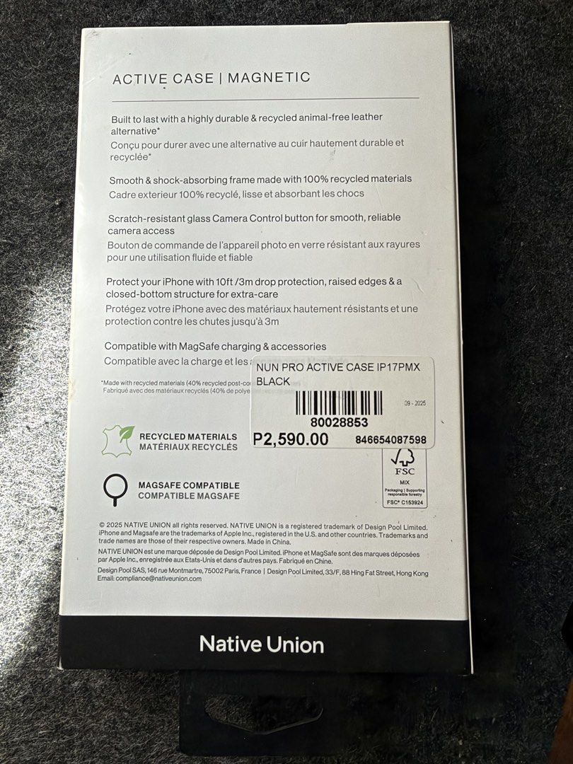 Native Union Active Case for iPhone 17 Pro Max – Mint Condition – MagSafe Compatible (Category: Cases & Sleeves) located in Bacoor. Submitted by ryare (Listing ID 1466973078, Image 2). Description: Selling my Native Union Active Case for iPhone 17 Pro Max in mint condition. Pre-owned but very well maintained, with minimal to no signs of use. This premium case combines a sleek, minimalist design with reliable everyday protection. Perfect for anyon