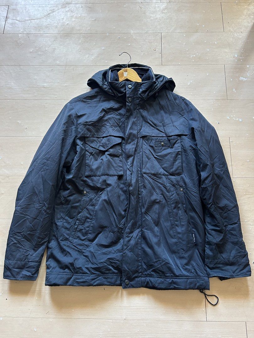 Nautica Zip and Snap Jacket with Hood (Category: Coats, Jackets and Outerwear) located in Calbayog City. Submitted by thrift.bucks101 (Listing ID 1467002785, Image 1). Description: - Authentic Nautica - Color may vary due to lighting - PM for complete washtags -Zip-up front with storm flap - Multiple front utility pockets with snap buttons - Attached hood with high collar for extra warmth - Adjustable drawstring at the hem - Details: Branding tag