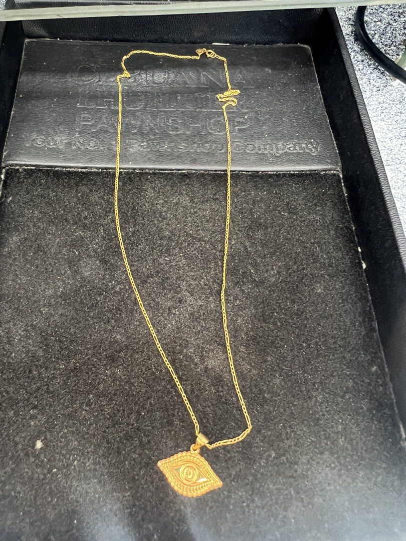 Necklace light weight (Category: Necklaces) located in Cavite. Submitted by albooz (Listing ID 1467142080, Image 1). Description: 18k necklace evil eye for only 6200 0.89 gram 18 inches.